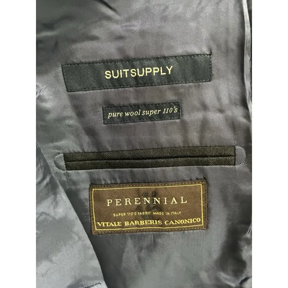 Suitsupply Blazer Mens 44 Pure Gray Wool Super 110s VBC Perennial